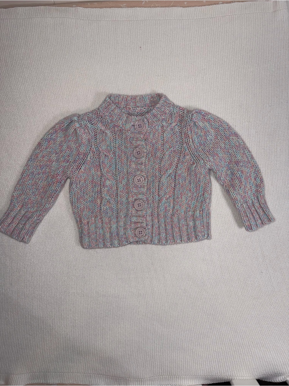 Cherokee Multicolor Cable Knit Button-Front Cardigan